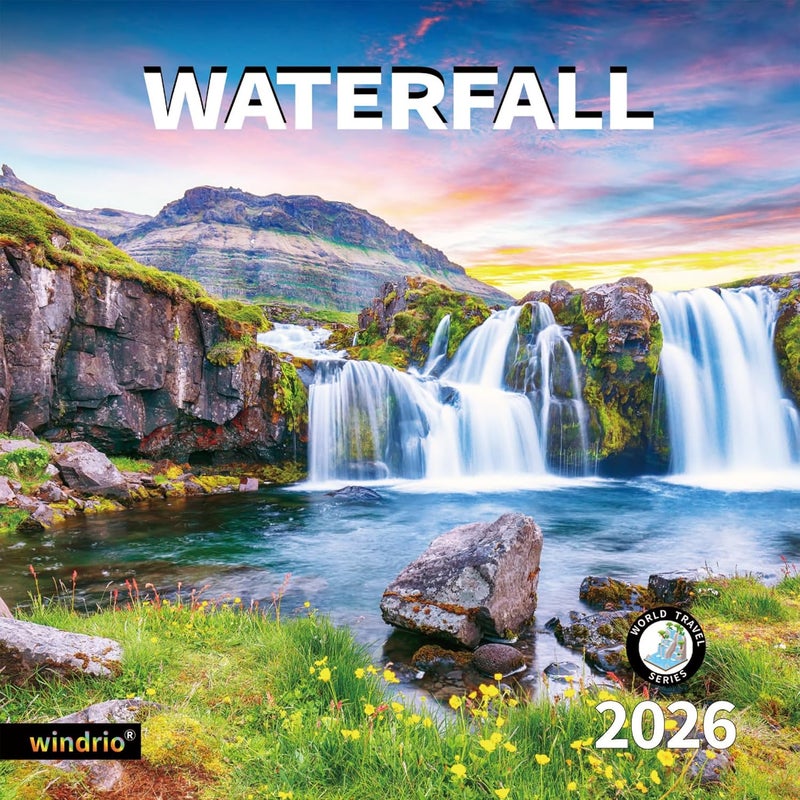 windrio 2026 Wall Calendar,Calendar 2026, November 2025 - December 2026, Wall Calendar Waterfall, 12" x 24" Opened,Full Page Months Thick & Sturdy Paper for Calendar Organizing & Planning - Image 1